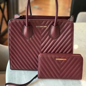 Aldo Maroon Purse + Wallet